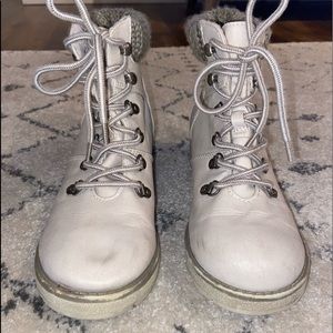 Taupe/stone lace up booties